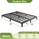 Yicensen 8 Inch Queen Bed Frame Rounded Corner No Box Spring Needed, Heavy Duty Metal Queen Size Platform Bed Frame, Easy Assembly, Noise Free, Black