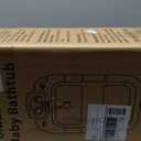 Baby Bathtub, Collapsible Newborn Bathtub for Infant to Toddler 0-24 Months with Soft Cushion and Thermometer,Portable Travel Newborn Tub with No-Slip Feet, Baby Shower Gifts,Grey