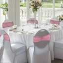 SquarePie Sequin Chair Sashes Bands 30PCS Fuchsia Pink Glitter Decorative Bows for Wedding Party Reception Events Ceremony Banquet