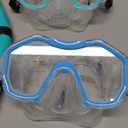 Snorkeling Gear for Adults Kids, Dry-Top Snorkel Set, 180Panoramic Wide View Diving Mask Breathing Freely Snorkel Mask for Snorkeling Scuba Diving Swimming Travel (A19-Blue + Green)