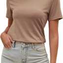 Womens T Shirts Short Sleeve Crew Neck Shirts Basic Tee Tops Blouse Summer Casual Tee Tops S-XXL (L)