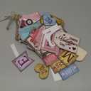 24 Pcs Vintage Farmhouse Valentine's Day Tiered Tray Decor Set Heart Wooden Valentine Table Centerpieces Love Heart XOXO Wooden Signs for Home Decor