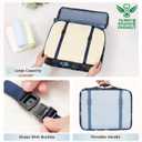 BAGAIL 8 Set Packing Cubes Luggage Packing Organizers for Travel Accessories-Navy Leaf