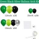 2 x Lime Green Black Silver Balloon Garland Arch Kit - Green Black Balloons Saint Patrick's Day Balloons for Birthday Baby Shower Graduation Soccer Video Game Jungle Safari Party Decorations