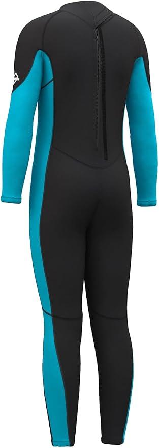 Hevto Kids Wetsuit for Boys Girls Toddler Youth 3/2mm Neoprene Full Wet Suits in Cold Water for Swimming Surfing Diving (8, K1-3mm-Back Zip-Blue)