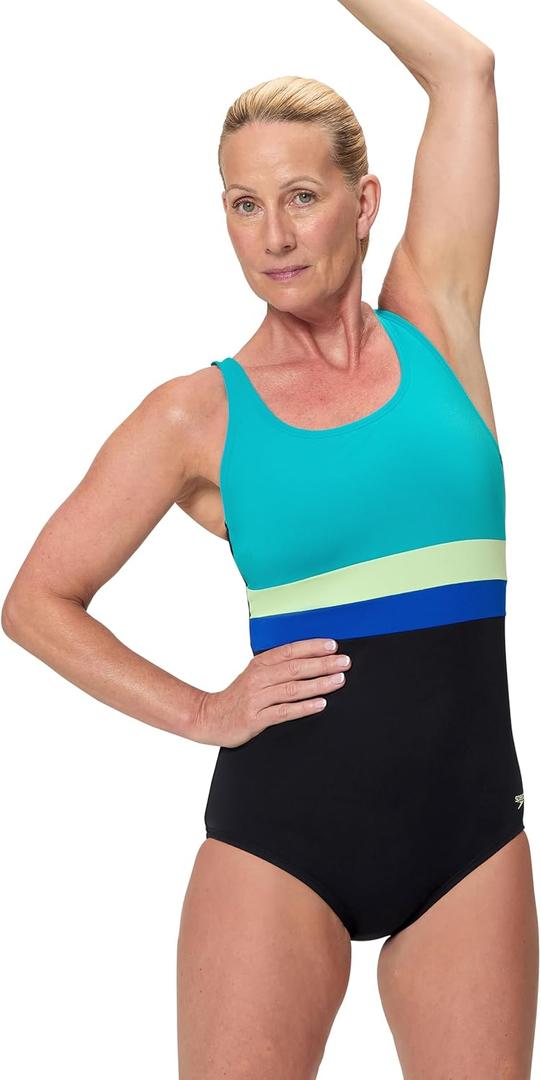 Speedo Women's Swimsuit One Piece Sweetheart Moderate Cut, Size 6