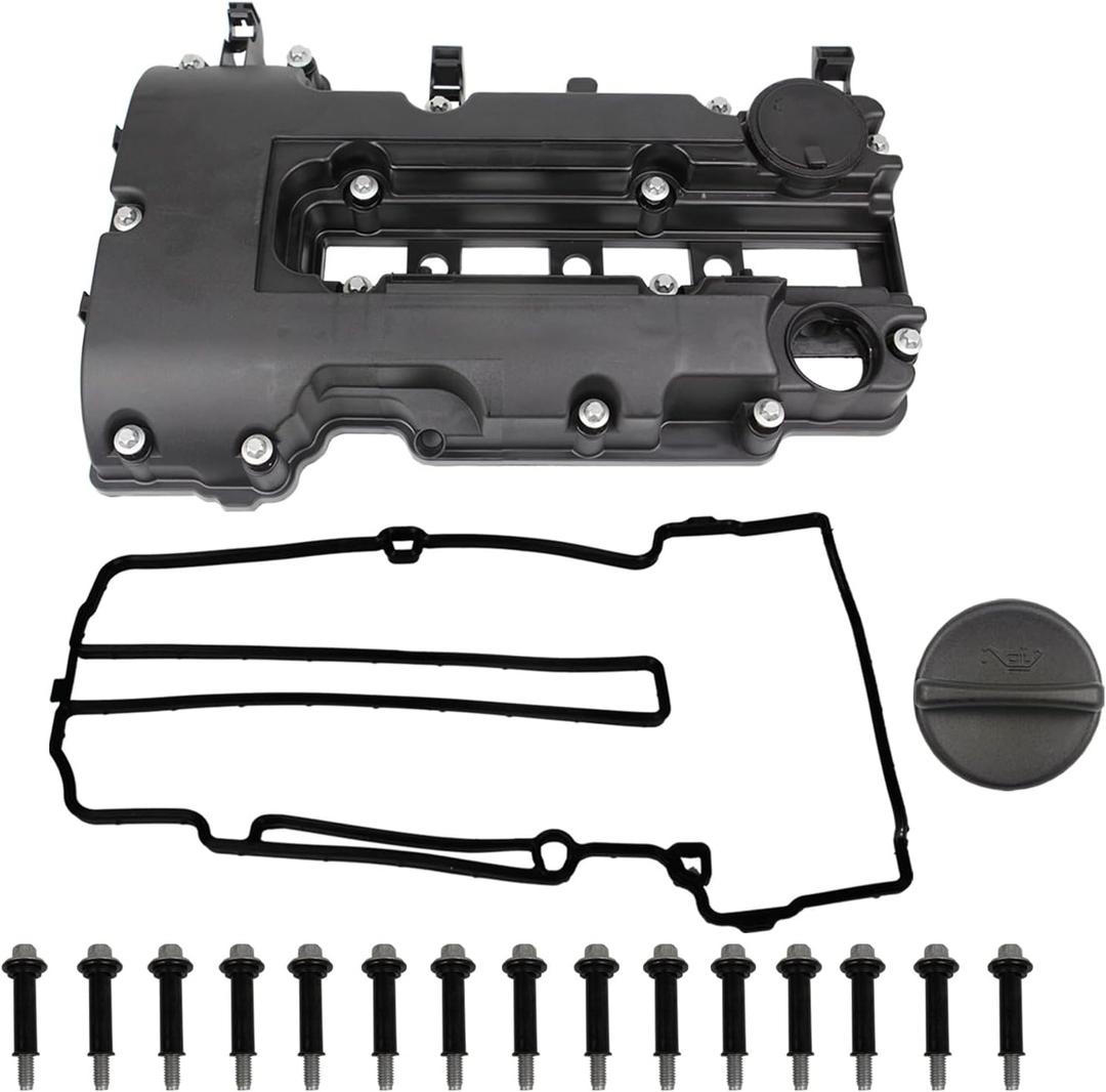 MITZONE Engine Valve Cover Compatible with 2011-2019 Chevy Cruze Sonic Volt Trax Buick Encore Cadillac ELR 1.4L Turbo Replace# 55573746 25198498 264-968 (Plastic)