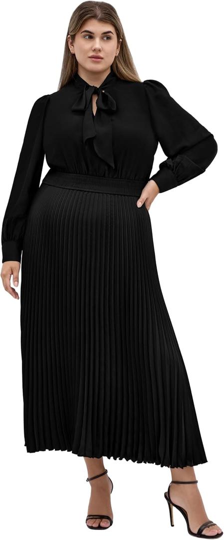 City Chic Women's Plus Size Dress - Marily Pleat Midi (Black), XS