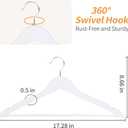 Amazon Basics Durable Wooden Suit Clothes Hangers, White, 20-Pack
