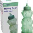 TalkTools Honey Bear Silicone Straw Cup, Dishwasher Safe Baby Drinking Bottle, Premium Food-Grade Material, Honeybear Sippy Cup for Ages 4+ Months, Kids and Toddlers (Single 8oz) (Sage)