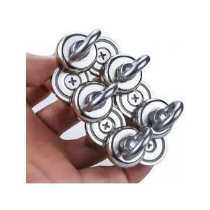 FINDMAG 10 Pack Magnetic Hooks, 60 LBS Silver