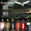 Rechargeable 8000mAh Camping and Work Light with Adjustable Stand 3.4 ft, 3000 Lumen Cordless Work Light Featuring 3 Adjustable Heads, Dimmable Emergency Flashlight with Telescopic Tripod