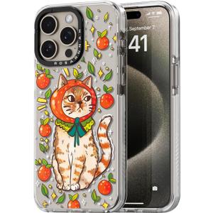 Compatible for iPhone 15 Pro Max Case Cute Aesthetic - Durable Shockproof 6.6 ft Drop Impact Phone Case Cover with Funny Fashion Kitty Cat 6.7" Clear