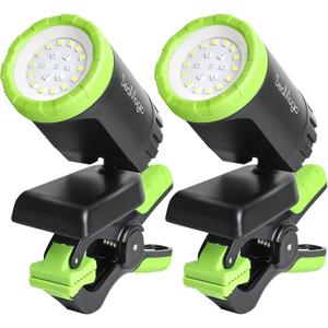 SEAMAGIC 2-Pack Rechargeable LED Work Lights, 360-Degree Adjustable Spotlights with Magnetic Base, Clamp Lights for Barbecue, Workshop, Construction Site, Car Repairing and Home Using