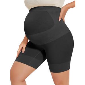 Peauty Maternity Underwear Shapewear for Under Dresses Maternity Dress for Baby Shower Pregnancy Clothes Black Pregnancy Biker Shorts Photoshoot Casual (Black S)