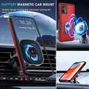 3 x Janmitta Compatible with Moto G 5G 2023 Case with Screen Protector,Heavy Duty Shockproof Full Body Protective Cover Built in Rotatable Metal Ring Holder Kickstand,Red