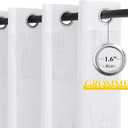 NICETOWN Linen-Like Patio Door Curtains - Extra Wide Grommet Top Semi Voile Drape Sheer Panels for Sliding Glass Door, White, W100 x L84, 1 Panel