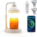 LIDORE Candle Warmer, Candle Warmer Lamp with Timer, Candle Lamp with USB Charger, Gift for Mothers Day Valentines Day Christmas New Year, Home Decor, Aromatherapy Warmer for Yoga, White