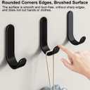Adhesive Hooks,12 Pcs, Heavy Duty Hold 12Lbs, Stainless Steel Black Wall Hanger, Adhesive Hanger for Hanging, Metal Sticky J Strip Hooks, for Hat, Coat, Picture, Backpack, Garage