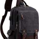 Leaper Retro Crossbody Bag Sling Bag Canvas Messenger Bag for Men Women Shoulder Bag Crossbody Handbags Satchel Travel Bag