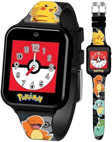 Pokémon Interactive Kids Smartwatch – Touchscreen Watch with Games, Camera, Voice Recorder, Step Tracker, Alarm & Timer – 10 Pokémon Watch Faces, USB Rechargeable – Fits Wrists 5.5" to 8"