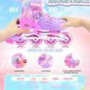2PM SPORTS Inline Skates for Kids Boys Girls Ages 5-8 8-12 3-5 4-8 6-12 with Light Up Wheels, Adjustable Children's Roller Skates Blades for Toddler Beginner Youth Indoor Outdoor