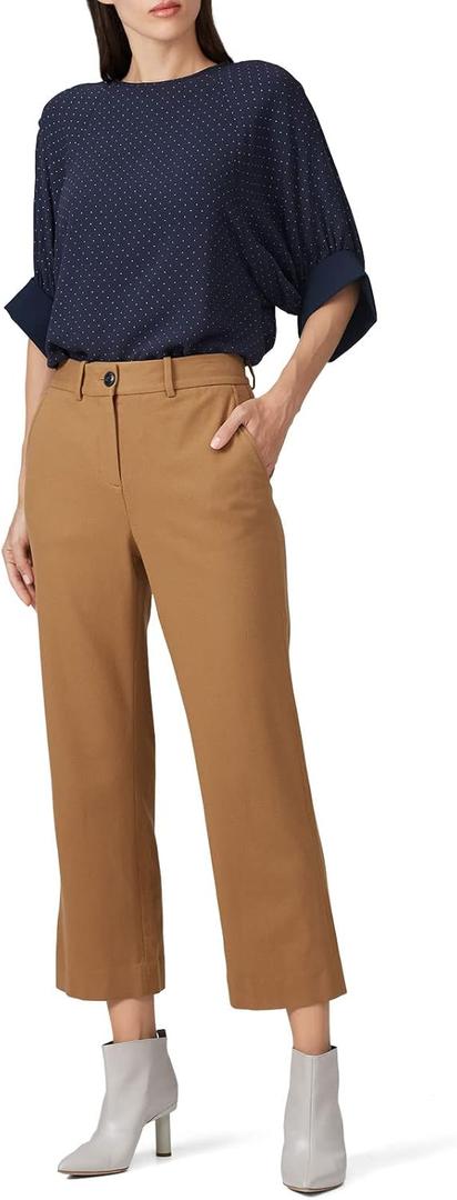 Tibi Rent The Runway Pre-Loved Pindot Shirred Top (Small, Navy)