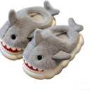 Kids Shark Slippers for Toddlers Boys Girls,Fuzzy Warm Winter Indoor Slippers with Non-Slip Sole,Christmas & New Year Gift for Little Shark Lovers. (Gray)