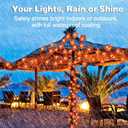 TURNMEON 6 Pack Thanksgiving Decorations Enlarged Maple Leaf Thanksgiving Decor Fall Lights Thick Leaf Garlands, Total 60Ft/120LED Lights Battery Operated Waterproof Halloween Fall Decor Home