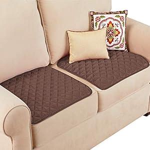 Collections Etc Quilted Waterproof Seat Protector - Set of 2 - Machine Washable, Use for Indoor or Outdoor Seating, Chocolate