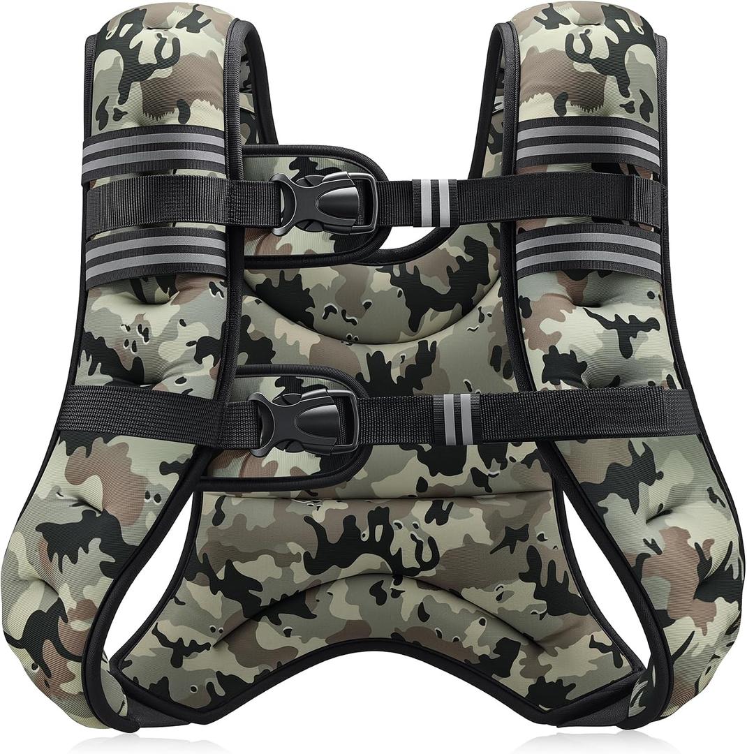 ZELUS Weighted Vest for Men Women with Storage Pocket & Reflective Strips for Workout Strength Training Running Muscle Building, Desert Camo (25 lb)