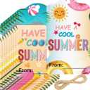 2 x 50Pcs 2 x 3.5 Inch Have A Cool Summer Tags Summer Gift Tags with String | Fun Name Label End of School Year Teacher Appreciation Label for Party Decor