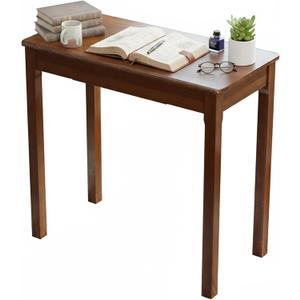 Solid Wood Desk with Drawers - 31.5" Narrow Desks for Small Spaces, Mid Century Modern Desks, Small Wooden Vintage Computer Writing Desk, Study Table for Home Office Bedroom, Walnut, 31.5*15.7*29.5 Inch
