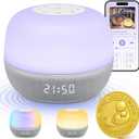 2025 Mom's Choice Awards | Sound Machine Baby White Noise Machine with Sunrise Alarm Clock & App Control  360 RGB Night Light, Sleep Soother for Adults & Kids, Newborn Essentials Shower Gift