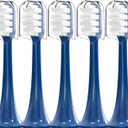 Toothbrush Replacement Heads Compatible with Snow Gen2 Electric Toothbrush,No LED Whitening,with Dust Cover,5 Pack (Polar Blue, Medium)