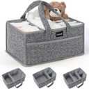 URMYWO Diaper Caddy Organizer - Portable Baby Diaper Caddy with Handle, Large Nursery Organizer Storage Basket for Newborn Essentials, Baby Registry Must Have Shower Gift for Home and Car Travel