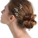 Pack of 3 fxmimior 3 PCS Bridal Women Vintage Wedding Party Hair Pins Crystal Hair Accessories (Silver)