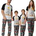 Christmas Pajamas for Family Matching Holiday PJ's Jammies Sets with Short Sleeve Tee and Pants Sleepwear Loungewear Kids 8-10