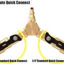 GardenNow 1/4" RV Propane Quick Connect Y Splitter Adapter with Shutoff Valve for RV Trailer, Quick Connect Propane Hose Connect to Motorhome Tabletop Camping Grill 2 Way 1/4" Quick Disconnect Kit