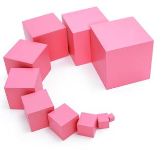Adena Montessori Wonderfully Sensorial Teaching Toys for Children 2 3 Years Old - Montessori Small Pink Tower 0.7-7cm