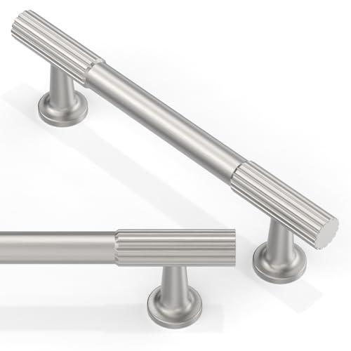 Asimerdeco 10 Pack Brushed Satin Nickel Cabinet Pulls 3.75 Inch(96mm) Kitchen Cabinet Handles Solid Zinc Alloy Cabinet Hardware Drawer Pulls