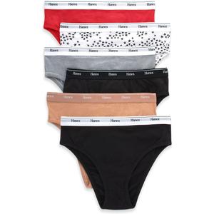Hanes Women's Originals Hi-Leg Panties, Breathable Stretch Cotton Underwear, Assorted, 6-Pack, Small