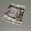 Heat Transfer Paper for T Shirts 20 Sheets, 8.5" X 11" Iron On Transfer Paper for Light Fabric Printable HTV Heat Transfer Vinyl for Inkjet Printe