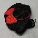 Topcosplay Kids Girls Wig with Bow Headband Short Black Wig Curly For Halloween Costume Cosplay