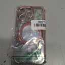 Meifigno Magnetic Case with Removable Phone Ring Stand for iPhone 16 Pro, [Glitter Card & Wrist Strap] [MagSafe Compatible] [Built in Mirror] Magnetic Phone Ring Holder + 16 Pro Case Kit, Rose Gold