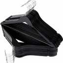 ELONG HOME Solid Wooden Hangers 20 Pack, Wood Suit Hangers with Extra Smooth Finish, Precisely Cut Notches and Chrome Swivel Hook, Wooden Clothes Hangers for Shirt Coat Jacket Dress, Black