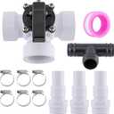 3 Way Diverter Water Valve Abplag1 1/2" Female Universal Combo Hose Adapter with Hose Clamps for Garden Pool Diverter to 1.25" or 1.5" Diameter Hose 3 Way Valve.