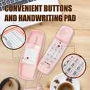 Retro Corded Landline Phone, Vintage Wall Mount & Desk Telephone - No Power Required, Emergency Use, Big Button for Seniors/Elderly with Loud Ringer & Flashing Light, Clear Sound (Pink)