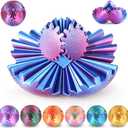 Gear Ball Fidget Toys Steampunk Gear Sphere Stress Relief for Kids Adults 3D Printed Unique Funny Birthday Gift for Christmas White Elephant Stocking Stuffer Easter (Ombre Purple, Dia. 2.5" )