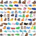 108 PCS Mini 3D Printed Animals, Articulated 3D Animal Fidget Toys Also Known as Wigglitz, Small 3D Printed Animal Figures for Classroom Prizes, Party Favors and Group Activities